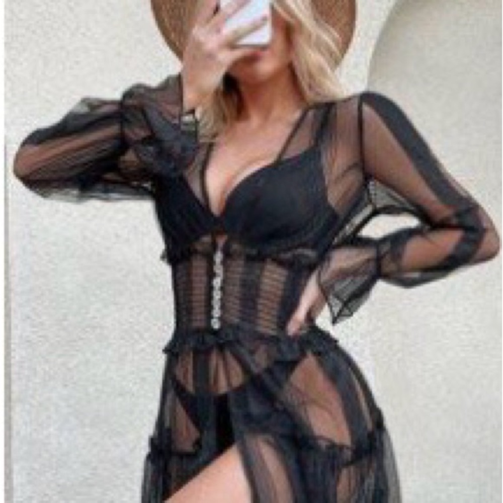 Elegant Black Sheer Lingerie Set